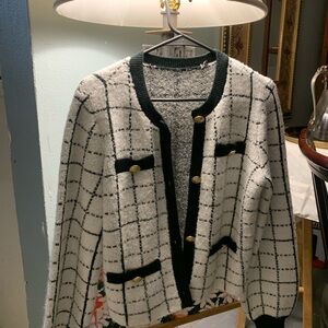 Plaid Women's Jacket with Gold Accents